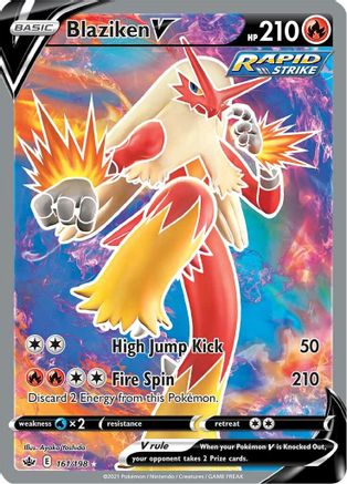 Blaziken V (Full Art) (161) Holofoil - SWSH06 Chilling Reign