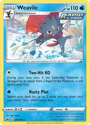 Weavile (31) Reverse Holofoil - Chilling Reign