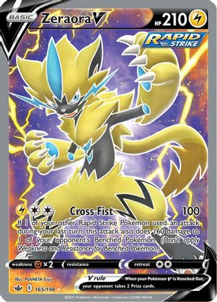 Zeraora V (Full Art) (165) Holofoil - SWSH06 Chilling Reign