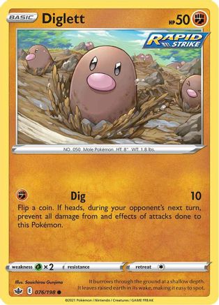 Diglett (76) Reverse Holofoil - Chilling Reign