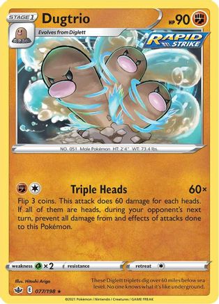 Dugtrio (077/198) [Sword & Shield: Chilling Reign] | Silver Goblin