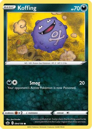 Koffing (94) Reverse Holofoil - Chilling Reign
