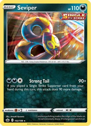 Seviper (102) Reverse Holofoil - Chilling Reign