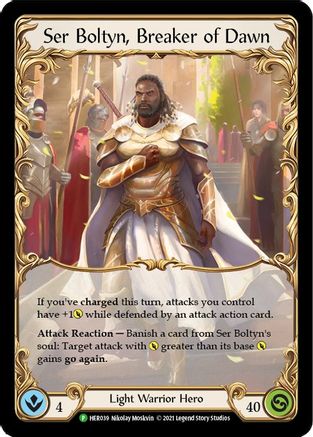 Ser Boltyn, Breaker of Dawn - HER039 (HER039) Unlimited Edition Rainbow Foil - Flesh and Blood: Promo Cards