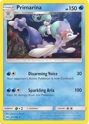 Primarina - 41/149 (Water Web Holo) (41) Holofoil - Miscellaneous Cards & Products