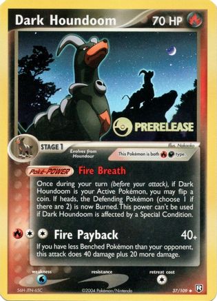 Dark Houndoom - 37/109 (Prerelease) (37) Holofoil - Nintendo Promos
