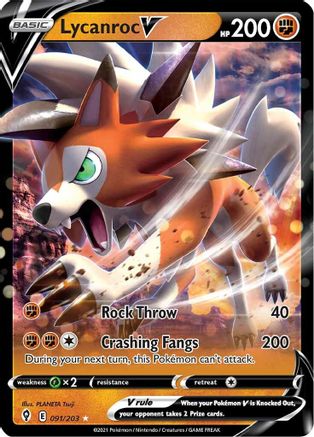 Lycanroc V (91) Holofoil - Evolving Skies