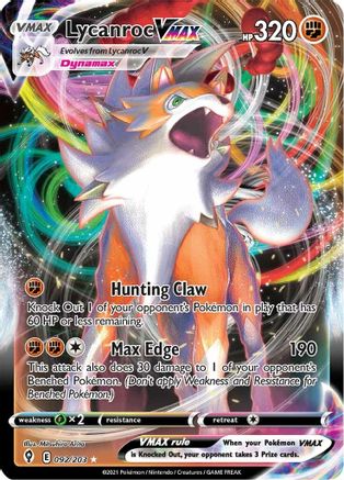 Lycanroc VMAX (92) Holofoil - Evolving Skies