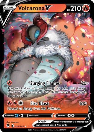 Volcarona V (021/203) [Sword & Shield: Evolving Skies] | Silver Goblin