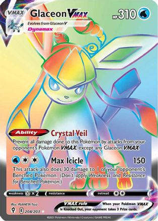 Glaceon VMAX (208/203) [Sword & Shield: Evolving Skies] | Silver Goblin