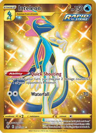 Inteleon (Secret) (227) Holofoil - SWSH07 Evolving Skies