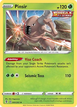 Pinsir (001/203) [Sword & Shield: Evolving Skies] | Silver Goblin