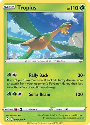 Tropius (6) Reverse Holofoil - Evolving Skies