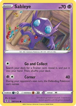 Sableye (67) Reverse Holofoil - Evolving Skies
