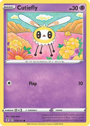Cutiefly (78) Reverse Holofoil - Evolving Skies