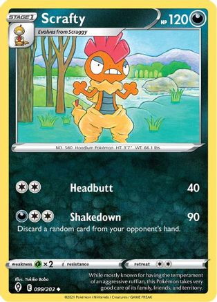 Scrafty (99) Reverse Holofoil - Evolving Skies