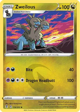 Zweilous (114/203) [Sword & Shield: Evolving Skies] Reverse Holofoil