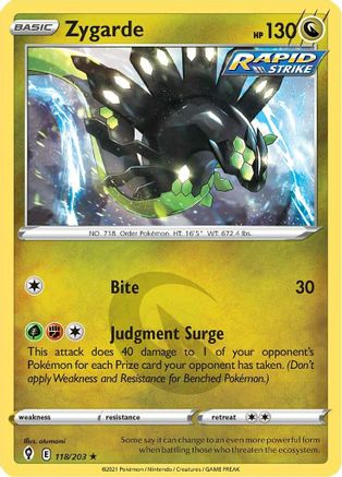 Zygarde (118/203) [Sword & Shield: Evolving Skies] Reverse Holofoil