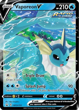 Vaporeon V - SWSH150 (SWSH150) Holofoil - SWSH Sword & Shield Promo Cards