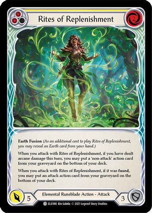 Rites of Replenishment (Yellow) (ELE080) (1st Edition) Rainbow Foil - Tales of Aria