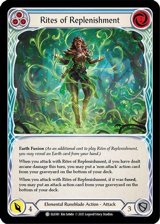 Rites of Replenishment (Blue) (ELE081) (1st Edition) Rainbow Foil - Tales of Aria