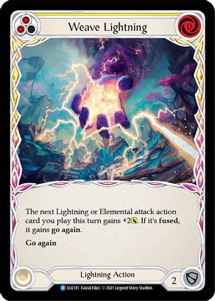 Weave Lightning (Yellow) 1st Edition Rainbow Foil (ELE181) - Tales of Aria | Silver Goblin