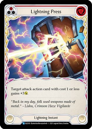 Lightning Press (Red) (ELE183) Unlimited Edition Rainbow Foil - Tales of Aria