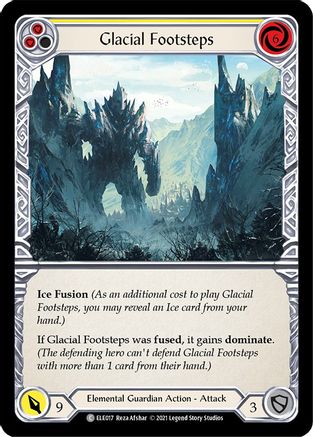 Glacial Footsteps (Yellow) (ELE017) 1st Edition Rainbow Foil - Tales of Aria
