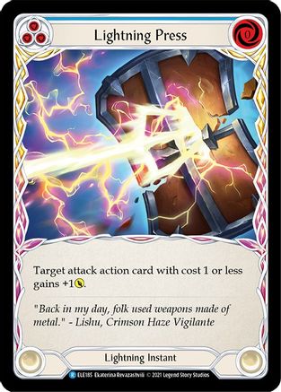 Lightning Press (Blue) (ELE185) Unlimited Edition Rainbow Foil - Tales of Aria