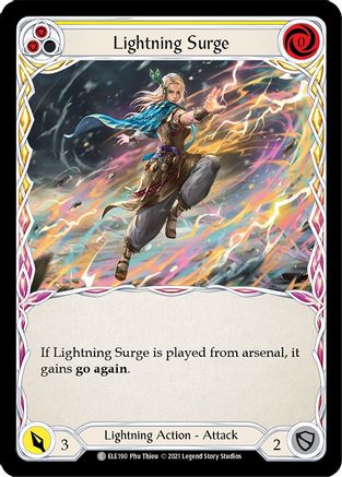 Lightning Surge (Yellow) (ELE190) Unlimited Edition Rainbow Foil - Tales of Aria