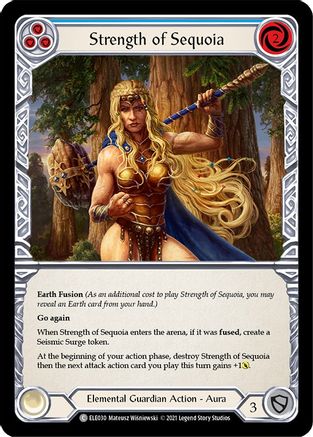 Strength of Sequoia (Blue) (ELE030) (1st Edition) Rainbow Foil - Tales of Aria