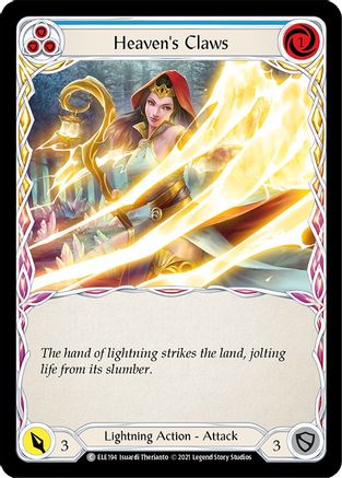 Heaven's Claws (Blue) (ELE194) (1st Edition) Rainbow Foil - Tales of Aria