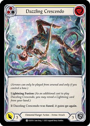 Dazzling Crescendo (Yellow) Unlimited Edition Rainbow Foil (ELE054) - Tales of Aria | Silver Goblin