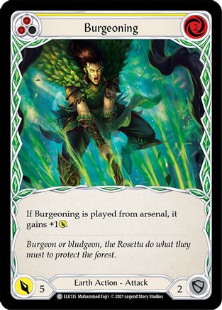 Burgeoning (Yellow) (ELE135) Unlimited Edition Rainbow Foil - Tales of Aria