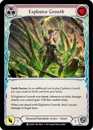 Explosive Growth (Red) (ELE067) Unlimited Edition Rainbow Foil - Tales of Aria