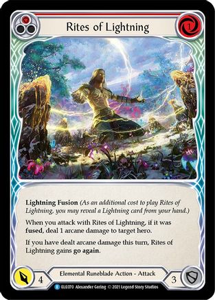 Rites of Lightning (Red) (ELE070) (1st Edition) Rainbow Foil - Tales of Aria