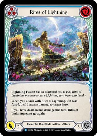 Rites of Lightning (Blue) (ELE072) (1st Edition) Rainbow Foil - Tales of Aria