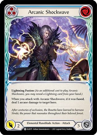 Arcanic Shockwave (Blue) (ELE075) 1st Edition Rainbow Foil - Tales of Aria