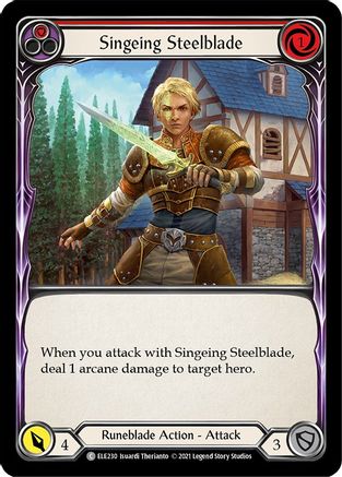 Singeing Steelblade (Red) (ELE230) (1st Edition) Rainbow Foil - Tales of Aria