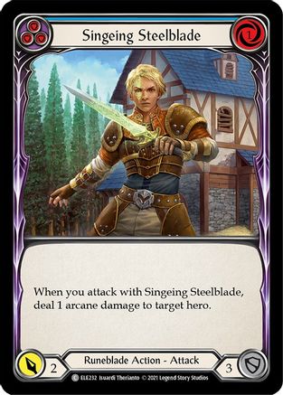 Singeing Steelblade (Blue) (ELE232) (Unlimited Edition) Rainbow Foil - Tales of Aria