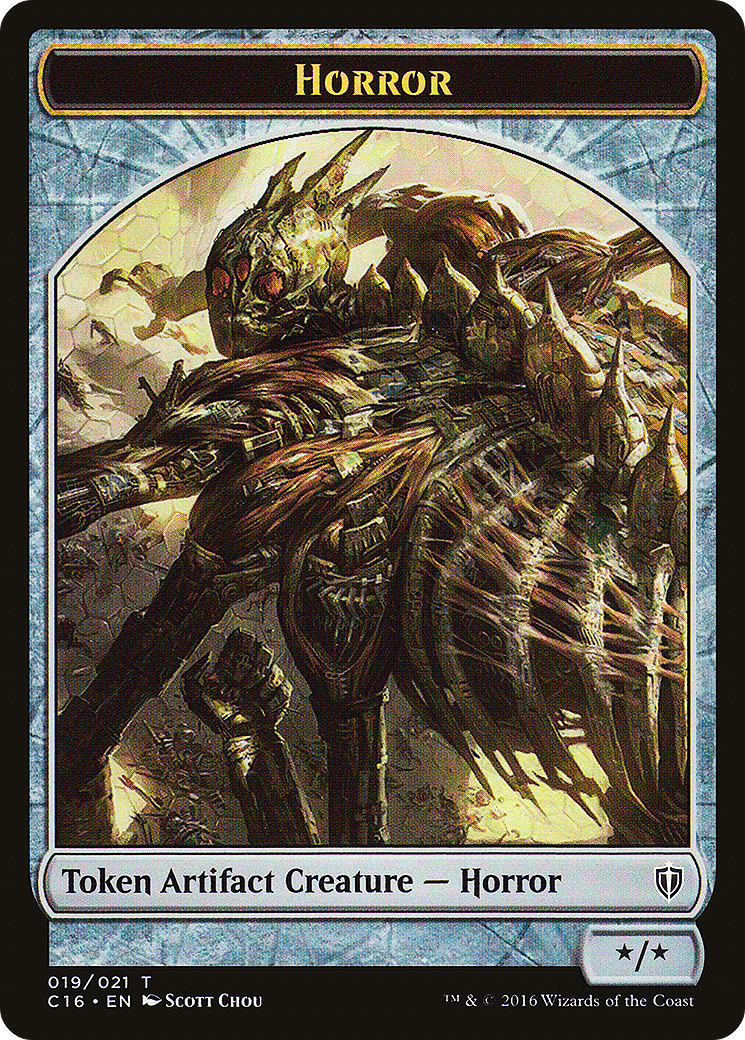 Horror // Thopter Double-Sided Token (19 // 9) - Commander 2016 Tokens