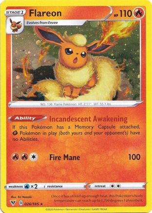 Flareon - 026/185 (Cosmos Holo) (26) Holofoil - Miscellaneous Cards & Products