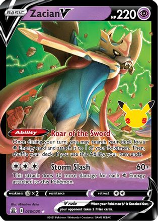 Zacian V (16) Holofoil - Celebrations