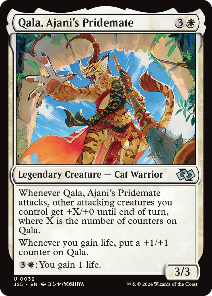 Qala, Ajani's Pridemate (Anime) [Foundations Jumpstart] | Silver Goblin