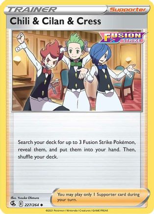 Chili & Cilan & Cress (227) Reverse Holofoil - Fusion Strike