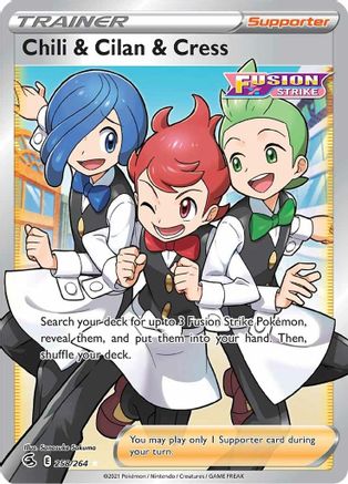 Chili & Cilan & Cress (Full Art) (258) Holofoil - Fusion Strike