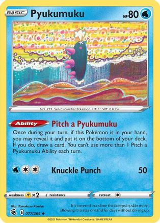 Pyukumuku (77) Reverse Holofoil - Fusion Strike
