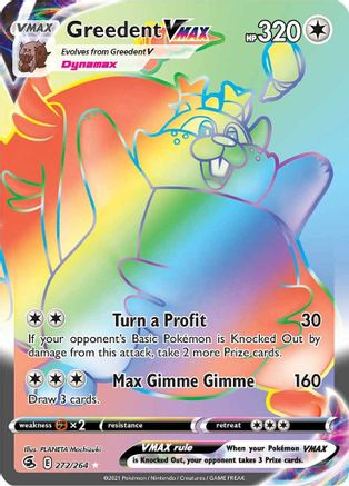 Greedent VMAX (Secret) (272) Holofoil - Fusion Strike