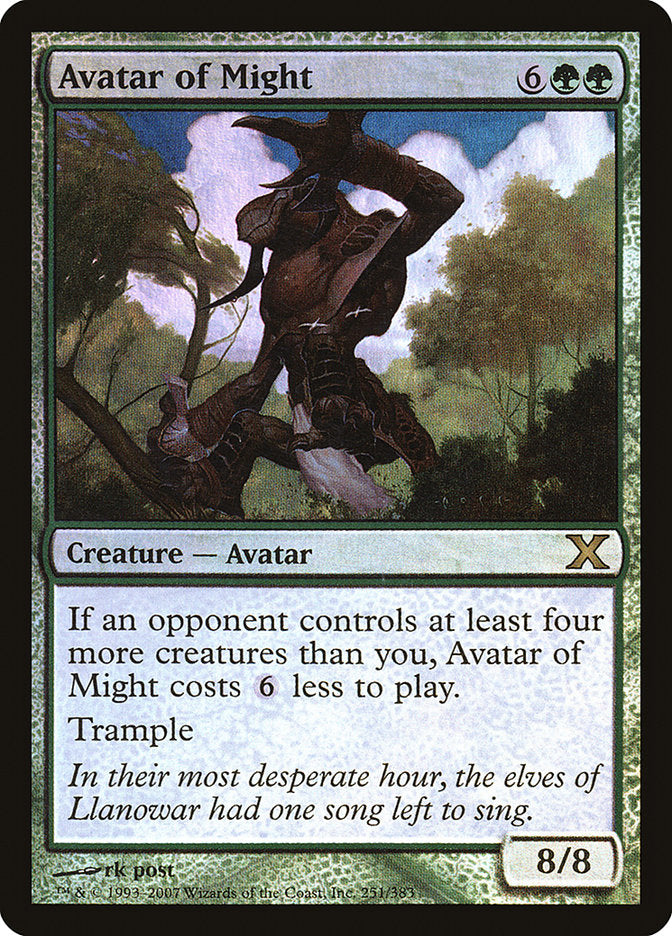 Avatar of Might (Premium Foil) [Tenth Edition] | Silver Goblin