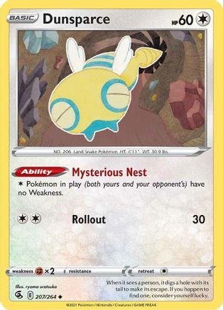 Dunsparce (207) Reverse Holofoil - Fusion Strike